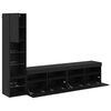 vidaXL TV-Wandm&ouml;bel mit LED 4 pcs Schwarz Eichen-Optik Holzwerkstoff