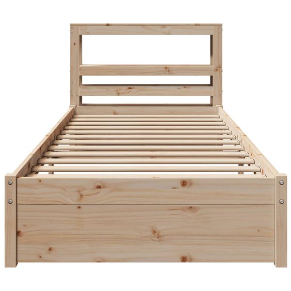 vidaXL Bettgestell mit Kopfteil ohne Matratze 90x190 cm