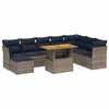 vidaXL 9-tlg. Garten-Sofagarnitur mit Kissen Grau Poly Rattan