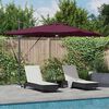 vidaXL Roma Parasol Rot 286 x 284 x 270 cm Aluminium und Polyester