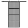 vidaXL Schiebet&uuml;r mit Beschlag Schwarz 90x205 cm Hartglas