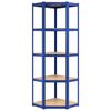 vidaXL Regale mit 5 B&ouml;den 2 Stk. Blau Stahl & Holzwerkstoff