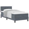 vidaXL Boxspringbett mit Matratze Dunkelgrau 90 x 190 cm Samt