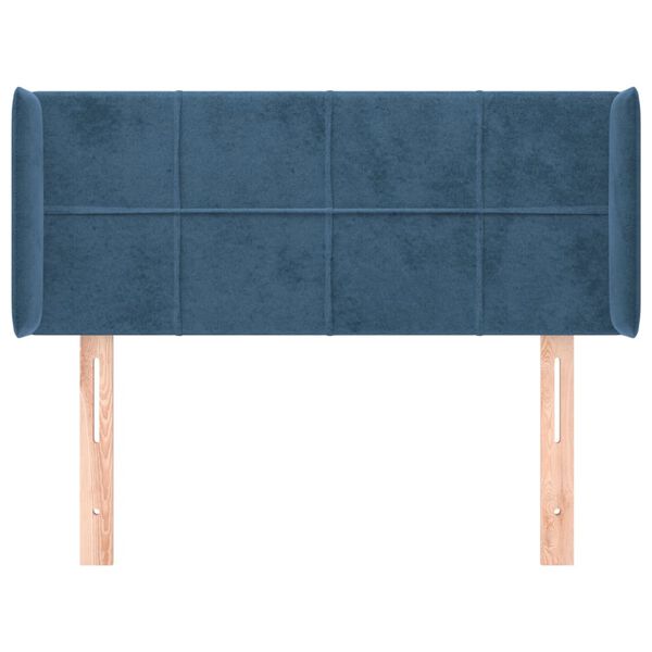 vidaXL Kopfteil mit Ohren Dunkelblau 103x16x78/88 cm Samt