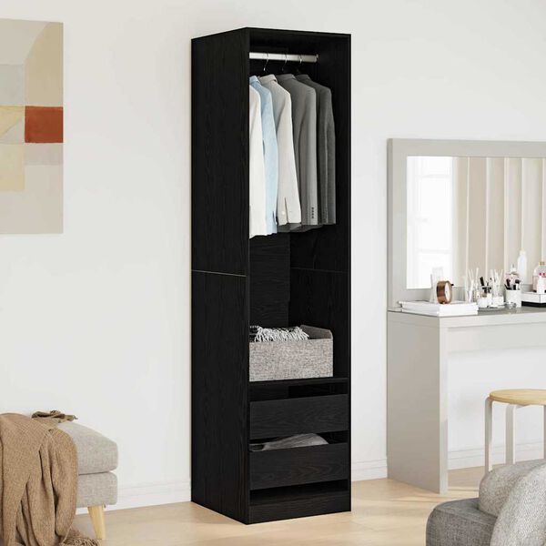vidaXL Kleiderschrank Schwarz Eichen-Optik 50 x 50 x 200 cm
