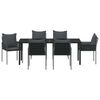 vidaXL Garten Essgruppe 7 pcs Schwarz und Grau PE-Rattan