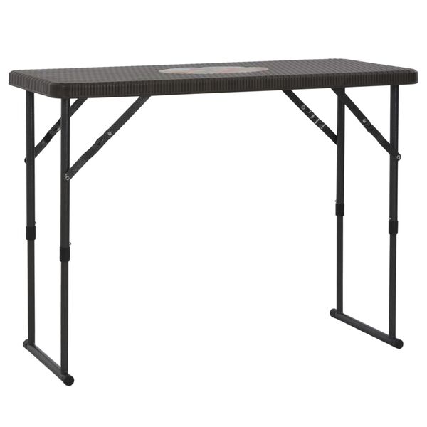 vidaXL 3-tlg. Bistro-Set Klappbar HDPE Braun Rattanoptik