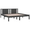 vidaXL Massivholzbett Grau Kiefer 200x200 cm