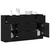 vidaXL Sideboard 3 pcs Schwarz Eichen-Optik Holzwerkstoff