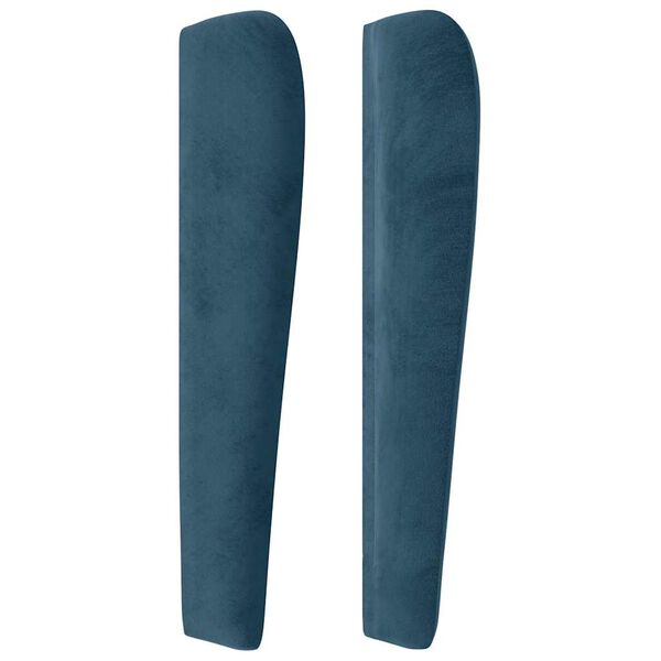 vidaXL Kopfteil mit Ohren Dunkelblau 163x23x118/128 cm Samt