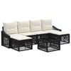 vidaXL Gartensofa-set 7 pcs Schwarz Poly-Rattan