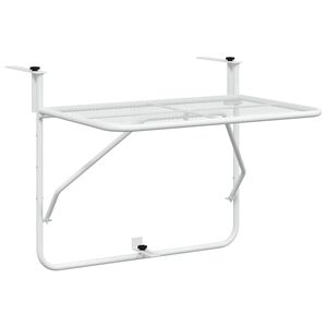 vidaXL Balkontisch Wei&szlig; 60x40 cm Stahl