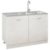 vidaXL Doppelsp&uuml;le Silbern 1200x500x155 mm Edelstahl