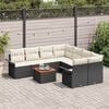 vidaXL Gartensofa-set mit Kissen 9 pcs Schwarz Poly-Rattan