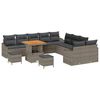 vidaXL Gartensofa-set mit Kissen 13 pcs Grau Poly-Rattan