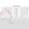vidaXL Zaunpfosten Grau 50 x 1,2 m (13 mm Gitter) Stahl und PVC