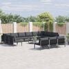 vidaXL Gartensofa-set mit Kissen 13 pcs Schwarz Stahl