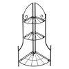 HI Garten-Eckregal mit 3 B&ouml;den Klappbar Metall 23x23x65,5 cm
