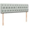 vidaXL Ottoman-Bett mit Matratze & LEDs Hellgrau 140x200 cm Samt