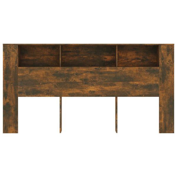 vidaXL Kopfteil mit Ablagen R&auml;uchereiche 200x18,5x104,5 cm