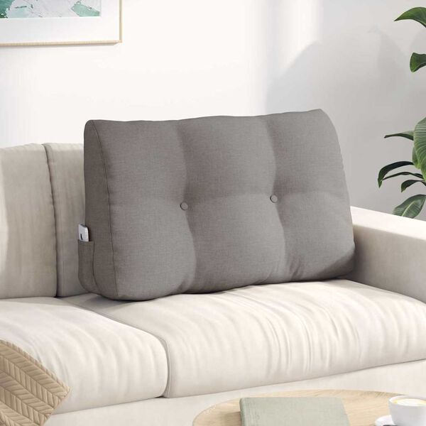 vidaXL R&uuml;cken Kissen Taupe 80 x 24 x 50 cm Stoff
