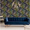 DUTCH WALLCOVERINGS Tapete Passion Flower Marineblau und Gr&uuml;n