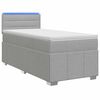 vidaXL Boxspringbett mit Matratze Hellgrau 80 x 200 cm Stoff