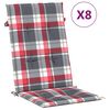 vidaXL Gartenst&uuml;hle mit Auflagen 8 Stk. Massivholz Teak
