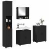 vidaXL Badezimmerm&ouml;bel-Set 4 pcs Schwarz Holzwerkstoff & Metall