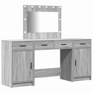vidaXL Schminktisch 3 stk. Grau 78,5 x 41 x 135 cm Holzwerkstoff