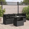 vidaXL 5-tlg. Garten-Sofagarnitur mit Kissen Schwarz Poly Rattan