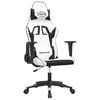 vidaXL Gaming-Stuhl mit Massagefunktion Wei&szlig; und Schwarz Kunstleder