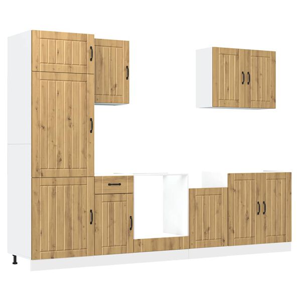 vidaXL 7-tlg. K&uuml;chenschrank-Set Lucca Artisan-Eiche Holzwerkstoff