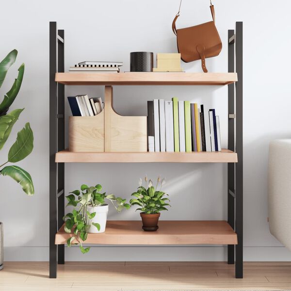 vidaXL Wandregal Hellbraun 80x60x(2-6) cm Massivholz Eiche Behandelt