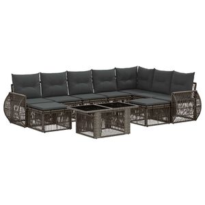 vidaXL Gartensofa-set 10 stk. Grau und Dunkelgrau Poly-Rattan