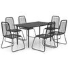 vidaXL 7-tlg. Garten-Essgruppe PVC Rattan Schwarz