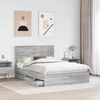 vidaXL Bettrahmen Graues Sonoma 140 x 190 cm Ingenieurs Holz