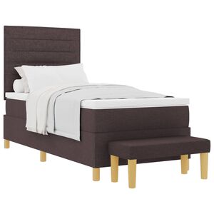 vidaXL Boxspringbett mit Kopfteil Dunkelbraun 200 x 90 cm Stoff