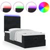 vidaXL Ottoman-Bett mit Matratzen & LEDs Schwarz 80x200 cm Samt