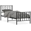 vidaXL Bettgestell mit Kopf- und Fu&szlig;teil Metall Schwarz 75x190 cm