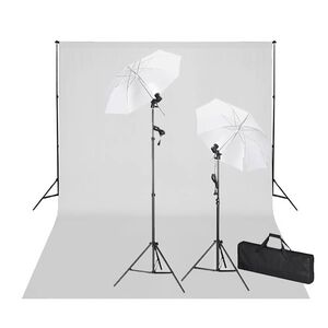 vidaXL Fotostudio-Set mit Wei&szlig;em Hintergrund 600&times;300 cm & Leuchten