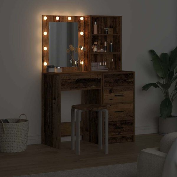 vidaXL Schminktisch 2 pcs Braun 50 x 41 x 135 cm Holzwerkstoff