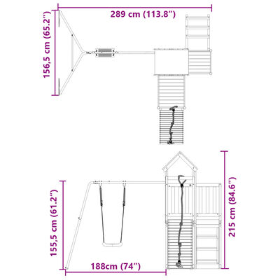 vidaXL Spielturm Massivholz Douglasie