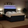 vidaXL Boxspringbett mit Matratze Schwarz 180x200 cm Samt