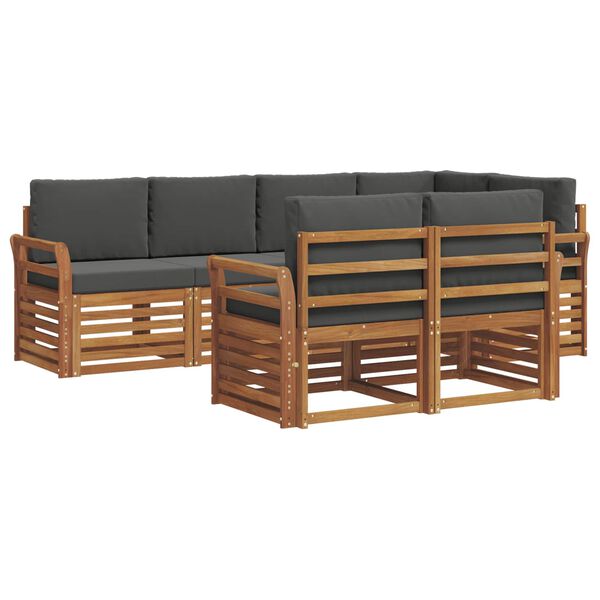 vidaXL Sofagarnituren 7 pcs Natur und Anthrazit Massivholz Akazie