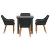 vidaXL Garten Essgruppe mit Kissen 5 pcs Schwarz Poly-Rattan