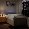 vidaXL Boxspringbett mit Matratze Creme 120x190 cm Stoff