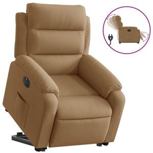 vidaXL Relaxsessel mit Aufstehhilfe Elektrisch Braun Samt