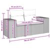 vidaXL 7-tlg. Garten-Sofagarnitur mit Kissen Hellgrau Poly Rattan
