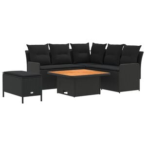 vidaXL M&ouml;belsets 5 stk. Schwarz PE-Rattan